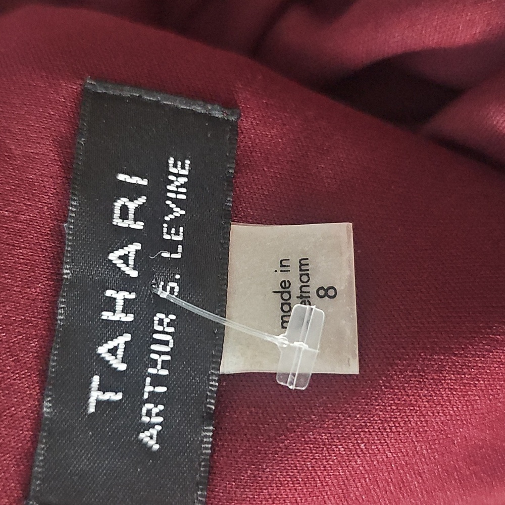 Tahari ASL Size 8 Burgundy Sheath Dress  Day to Night - Picture 7 of 8